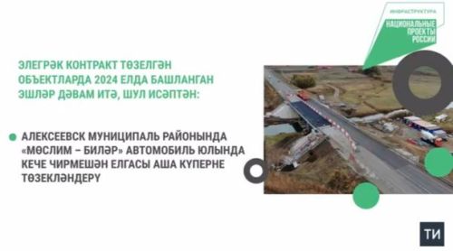 2025 елда илкүләм проект буенча республикабызда 23 күпердә төзү-төзекләндерү эшләре үткәрелә