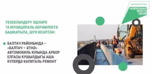 2025 елда илкүләм проект буенча республикабызда 23 күпердә төзү-төзекләндерү эшләре үткәрелә