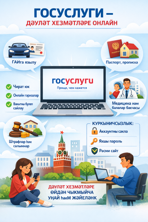 ДАИ га госуслуги аша язылу уңай