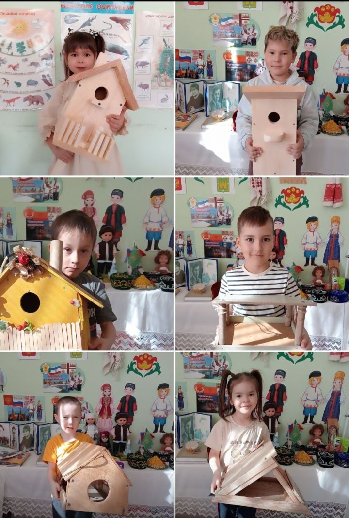 Арча районында балалар бакчаларына йөрүче балалар сыерчык оялары ясап элделәр