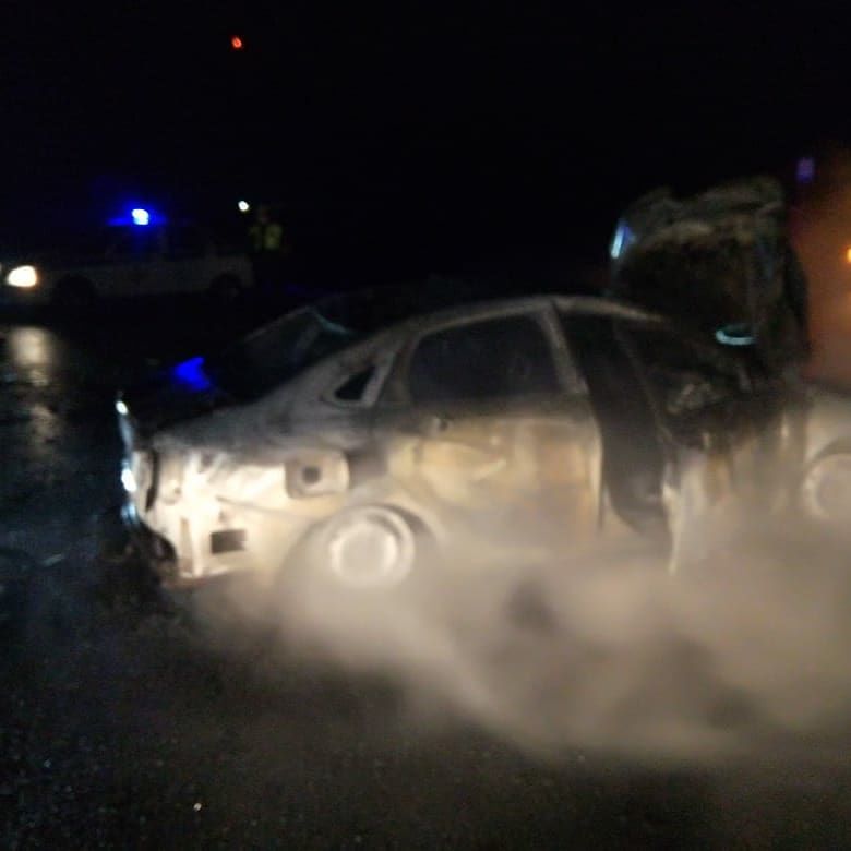 В Арском районе в следствии ДТП полностью сгорел автомобиль