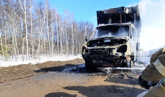 На трассе в Татарстане сгорел грузовик